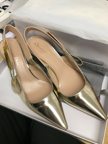 dior heels gold