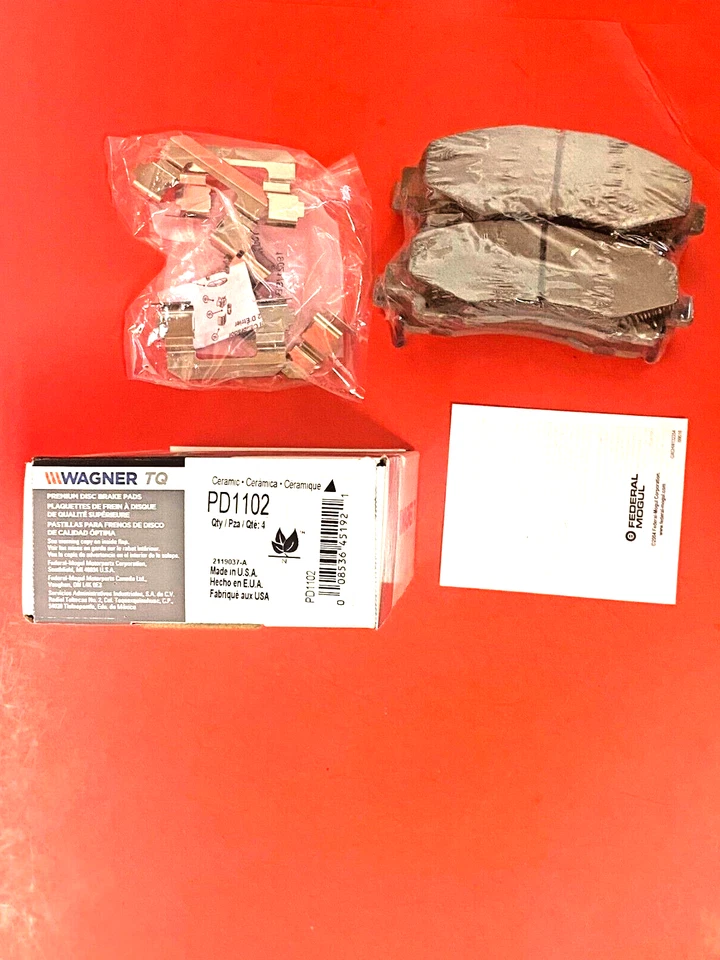 Juego de pastillas de freno de disco-ThermoQuiet Wagner PD1102 para Honda Ridgeline Acura TL 4 PIEZAS Foto 2 de 2