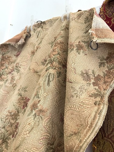 BUNDLE antique LARGE CUT DAMASK fabric lot CRAFT floral arabesques c1900 - Picture 11 of 24