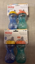 Nuby Easy Grip Sippy Cup, 6m , 10 oz, 4 Cups