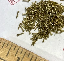 Vintage 1/4” Solid Brass Brads 100 Nails 20 Gauge Escutcheon Pins Tiny Head Usa