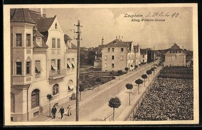 Laupheim, Blick in die König-Wilhelm-Strasse, Ansichtskarte 1910 