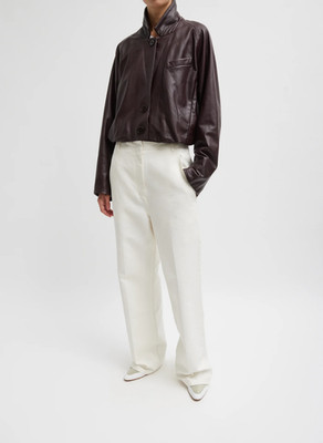 TIBI Distressed Garment Dyed Cotton Dobby Barry Jeans snap hem Sz 32R NWT$495