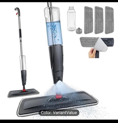 Floor Spray Mop With 3 Washable Pads For Floors-360° Rotating Head Wet Dry
