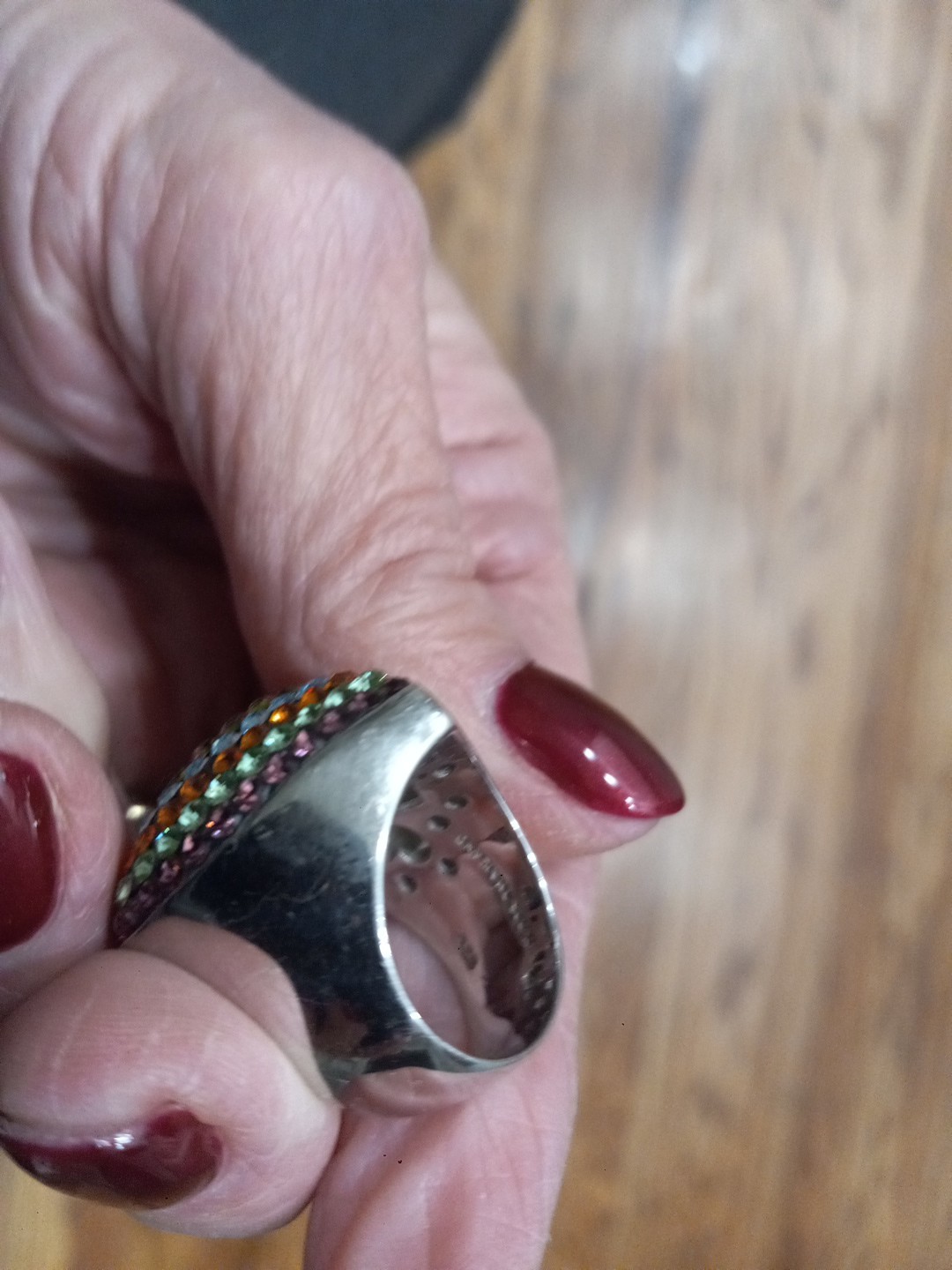 HEART RING STERLING SILVER MULTI COLORED CRYSTAL … - image 17