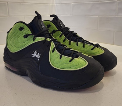 Nike X Stussy Air Penny 2 SP Vivid Green Black Mens size 13 Supreme Foamposite