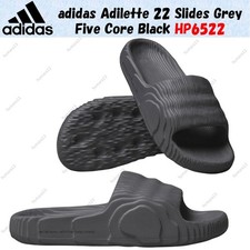 adidas Adilette 22 Slides Grey Five Core Black HP6522 Men's Size