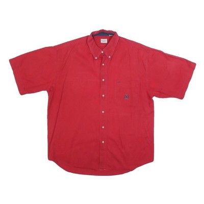 BUGLE BOY Herren Rotes Baumwollhemd Mit Knöpfen XL Casual