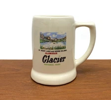Vtg Glacier National Park St Mary Lake Goose Island Souvenir Coffee Mug Stein