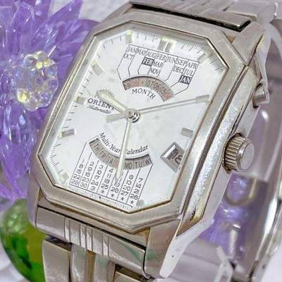 Orient EUAA-CO Multi-Year Calendar Quartz Watch Silver Japan 0713546