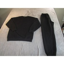 Womens Black Textured Diamond Cable Knit 2 Piece Lounge Set Sweatshirt Joggers S