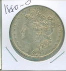 Lady Luck Casino sticker 1880-O Morgan dollar, nice circulated condition