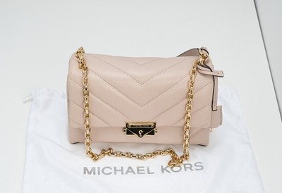 Michael Kors Cece Medium Quilted Chevron Leather Convertible Shoulder Soft Pink