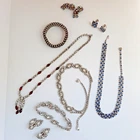 Vintage costume jewelry Kramer, unsigned bracelets, chokers, earrings, necklaces