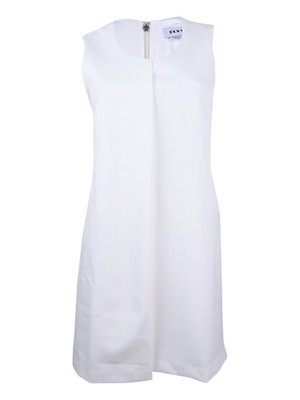 DKNY Women's Single-Pleat Shift Dress (4, Ivory) 795731947778
