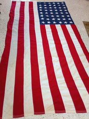 PACE CORP SAN JUAN PUERTO RICO VINTAGE 48 STAR SEWN AMERICAN FLAG 5x9.5 FT