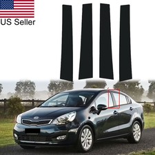 4pcs Glossy Black Pillar Posts Window Door Covers For 2012-2015 Kia Rio Sedan