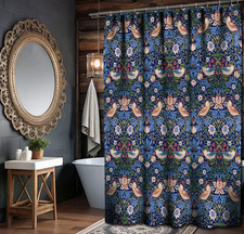 William Morris Strawberry Thief Shower Curtain 5   Arts  Crafts Bathroom Decor