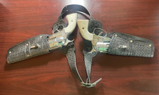 Lone Ranger Mattel Black Double Holster Belt 2 Fanner Cap Guns w 2 Fake Bullets