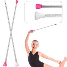2 Pcs Twirling Baton 26-Inches Marching Band Spinning White and Pink