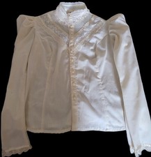 Gunne Sax Jessica McClintock Edwardian Victorian Prairie Lace Blouse size 11