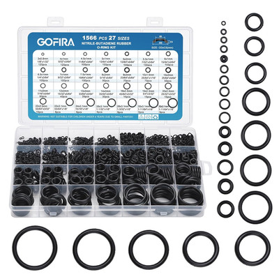 1566Pcs O-Ring Assortment Kit, 27 Varieties Nitrile Rubber O Rings Seal Kit for