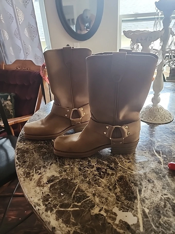 De Colección Dingo Western Arnés Botas de Motociclista Mujeres Talla 6 1/2 M Cuero Tostado Envejecido Foto 2 de 4