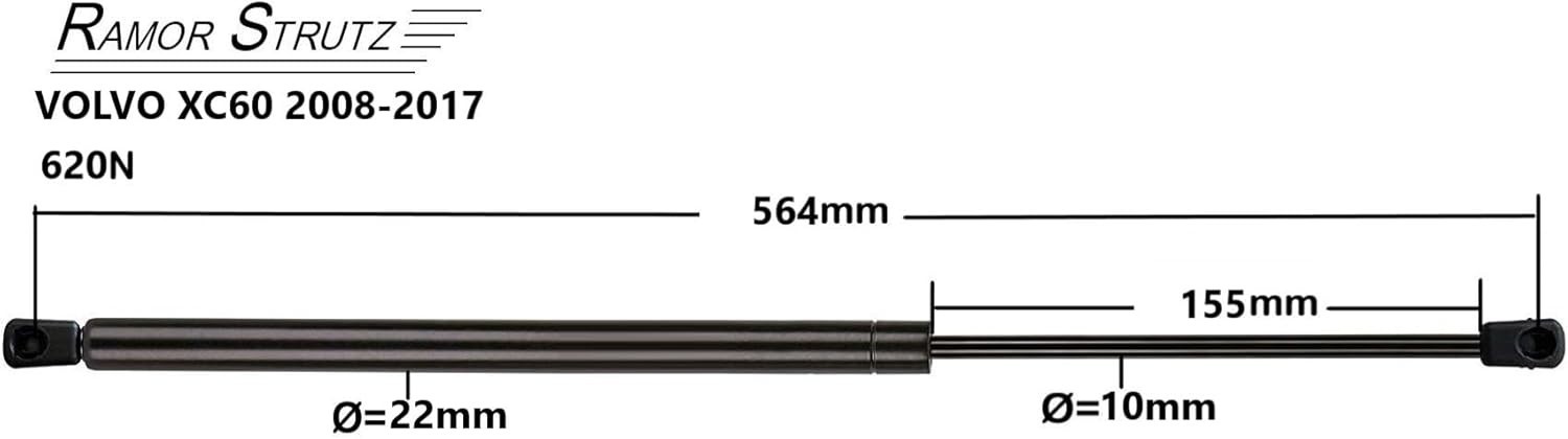 Ramor Strutz 2x Tailgate Gas Struts for a Volvo XC60 2008-2017.