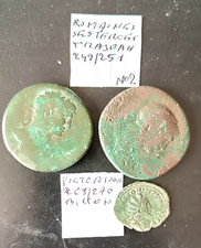Lot de 3 monnaies Romaines - 2 SESTERCE TRAJEAN - 1 ANTONINIEN BILLON VICTORINUS