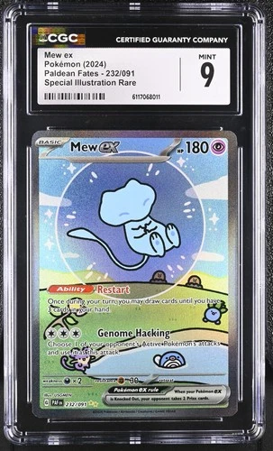 Mew EX 232/091 Special Illustration Rare Paldean Fates Pokemon CGC 9 Mint *011