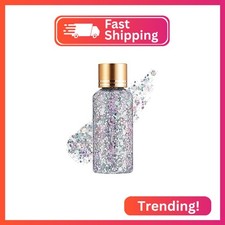 Starlight Silver Face and Body Glitter Gel for Women Kids, Long Lasting Holograp