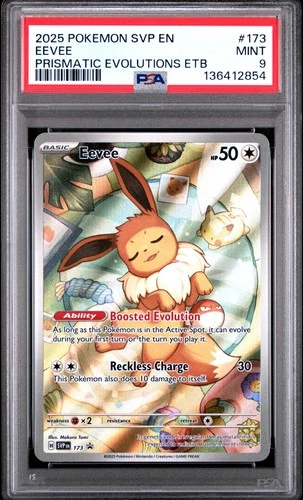 2025 POKEMON SVP PRISMATIC EVOLUTIONS ELITE TRAINER BOX PROMO #173 EEVEE PSA 9