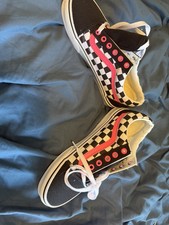 New No Box Custom Vans Women's 7.5 Pink And Black Checkered Shoes Old Skool 90