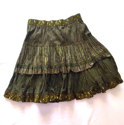 Germano Zama Vintage Rock Gr. M /IT 44 grün Rüschen Rüschen Mini Midi