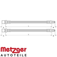 2X Bremsschlauch Metzger 4111548 2 BremsschläUche Rechts Links Vorne FüR Opel