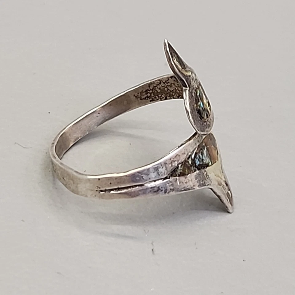 Anillo Abulón México Plata de Ley 925 Firmado Águila 3 Talla 10 Foto 4 de 4