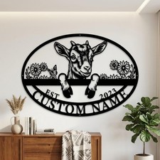 Personalized Goat Lover Metal Sign, Custom Livestock Wall Art Gift