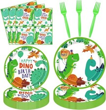 160 Pack Dinosaur Birthday Party Supplies Set Dinosaur Themed Tableware Set Dino
