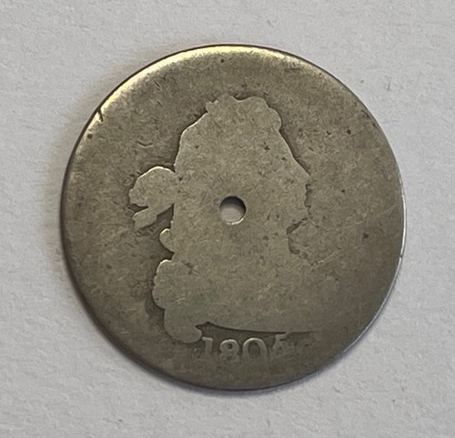 1805 Draped Bust Dime - Early Circulated 10C; Holed; Y120
