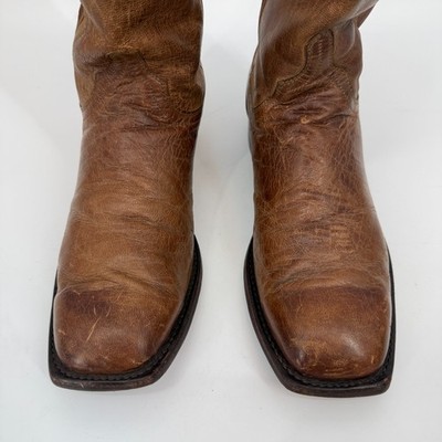 Lucchese Mens Square Toe Cowboy Boots Brown Western Everyday Size 9 2E WIDE Lucchese Mens Square Toe Cowboy Boots Brown Western Everyday  main image 3