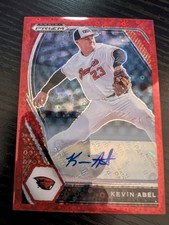 2021 Prizm Draft Picks Auto Red Donut Circles PDP195 Kevin Abel  /99 