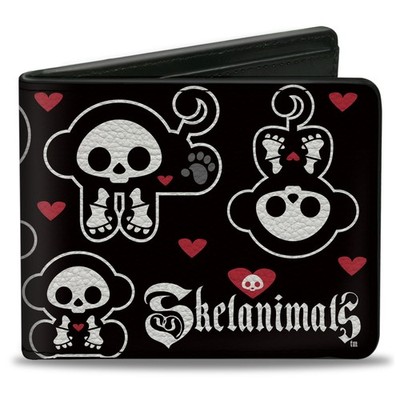 Bi-Fold Wallet SKELANIMALS Marcy the Monkey Poses and Title Logo Bla (US IMPORT)