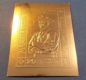 Gold Stamp Timbre Or imperf MNH** Baden Powell Jamboree Scout scoutisme