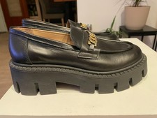 BADURA Plateau Slipper Loafer Damen Halbschuhe Leder Schwarz Gr. 38