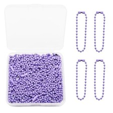 100 Pcs Metal Ball Beads Chain Bulk, Dog Tag Metal Chain Key Chain Purple