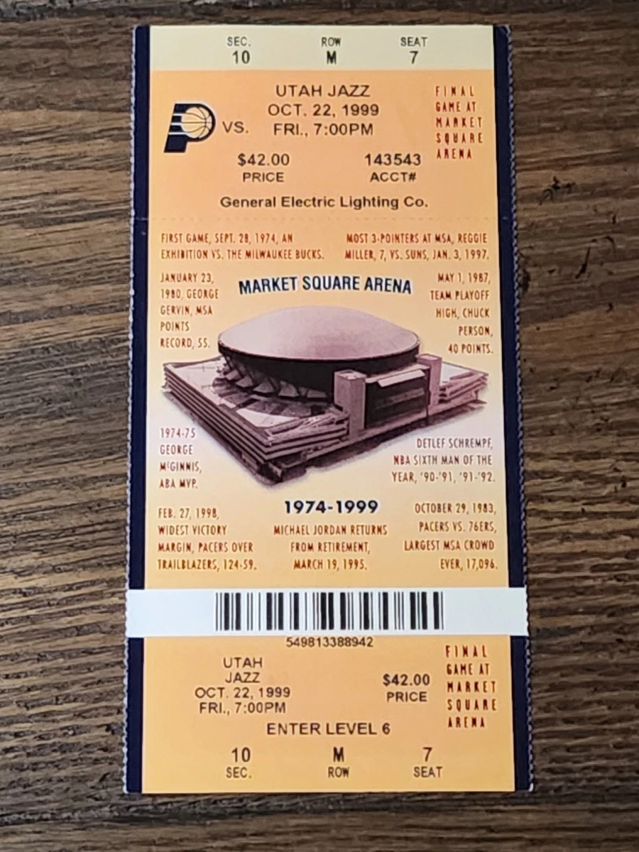 Basketball Indiana Pacers Vintage Sports Ticket Stubs for sale | eBay