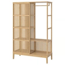 IKEA NORDKISA Open wardrobe with sliding door (bamboo, 120x186 cm)