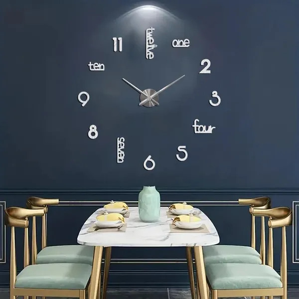 Large Modern Art Deco Wall Clock Silent Acrylic Unique Decorative Wall Clocks Fo