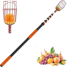 SISIUPASSIE 30FT Reach Fruit Picker, Apple Picker Pole with Basket Telescoping T