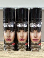 Halloween Temporary Hair Color Spray- Black - Shampoo Out 3 oz 2 Pack